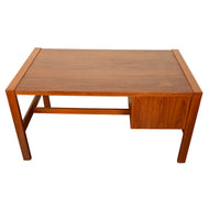 Mid Century Modern Danish Teak Desk Skovby Møbelfabrik 55" Wide Signed 1970