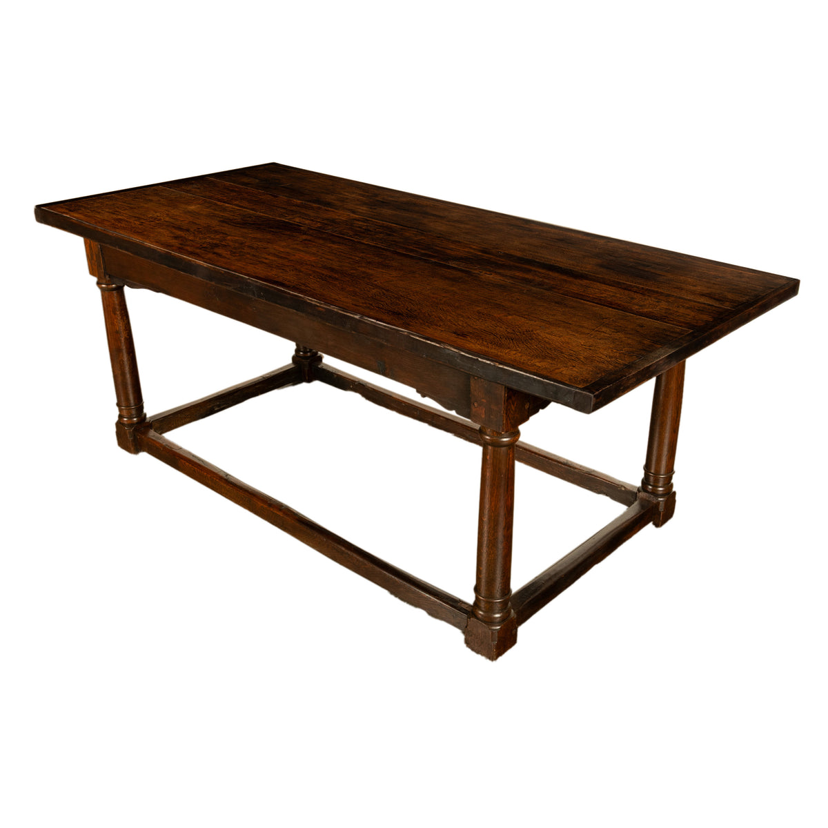 Antique 17th Century Charles I Jacobean 80" long Oak Refectory Dining Table 1630