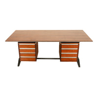 Italian Rosewood Mid Century Modern Executive Desk Gio Ponti Antonio Fornaroli Alberto Rosselli 1955