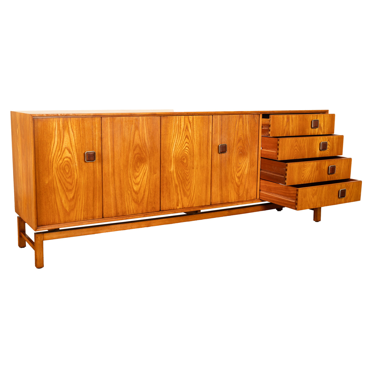 Original Danish Mid Century Modern Teak Credenza Sideboard Cabinet 6' Long 1960