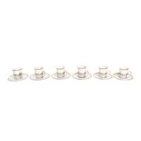 Antique Set of 6 Shelley China Demitasse Cups Saucers Sterling Silver Mappin Webb Birmingham 1919
