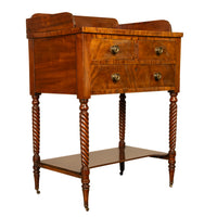 Antique American Federal Mahogany Sheraton 3 Drawer Server Chest New England, Circa 1810