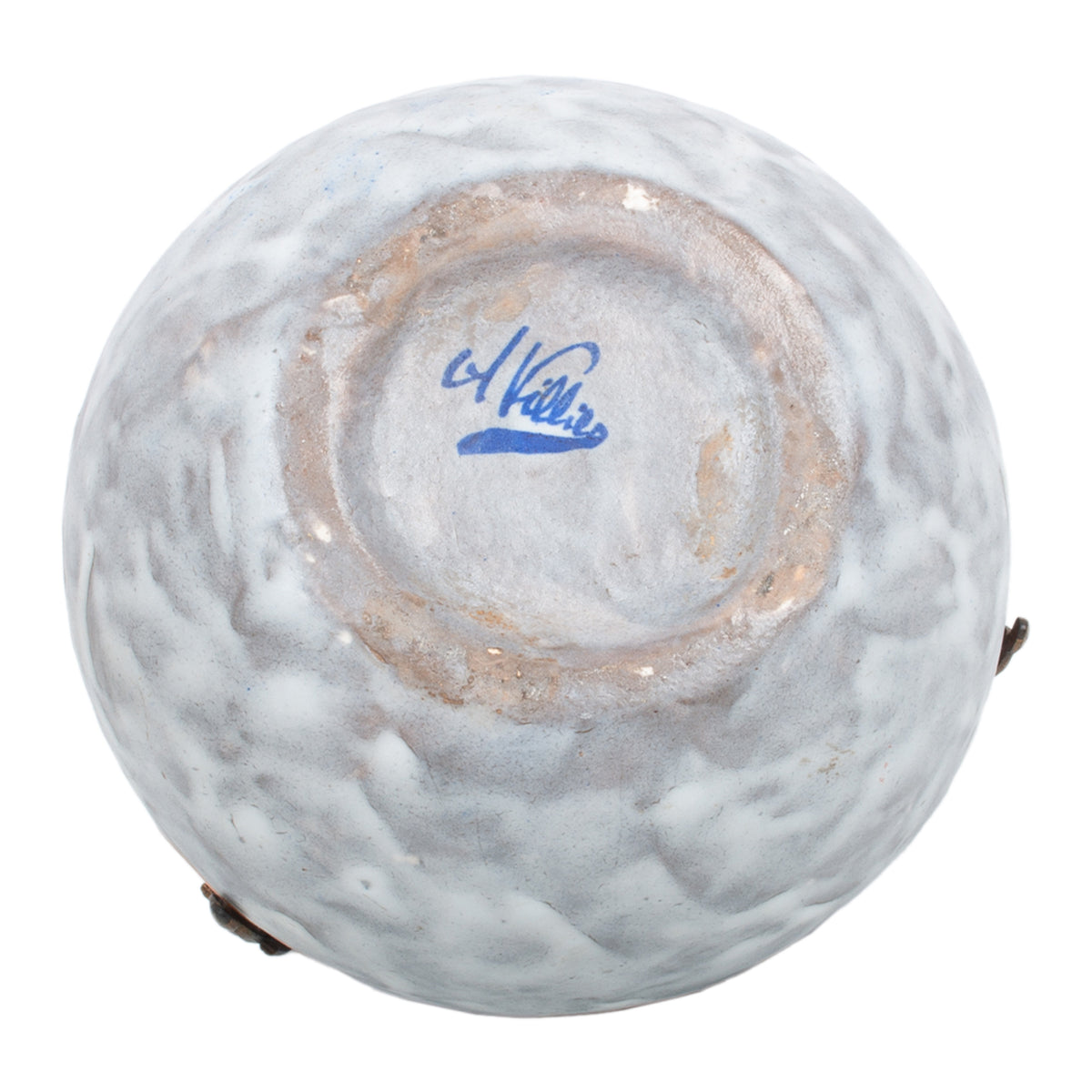 Antique French Art Deco Stoneware Pottery & Gilt Bronze Vase by André Villien 1925