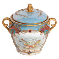 Antique French Sevres Handpainted & Gilded Porcelain Neoclassical 8 Piece Tete-a-Tete Tea Set 1900