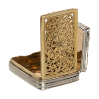 Antique Georgian Sterling Silver Gilt Vinaigrette Birmingham William Simpson, 1826