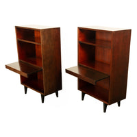 Pair American Modernist Walnut Nightstands George Nelson for Herman Miller 1955
