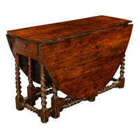 Antique 17th Century William & Mary Oak Barley Twist Gateleg Dining Table 1690