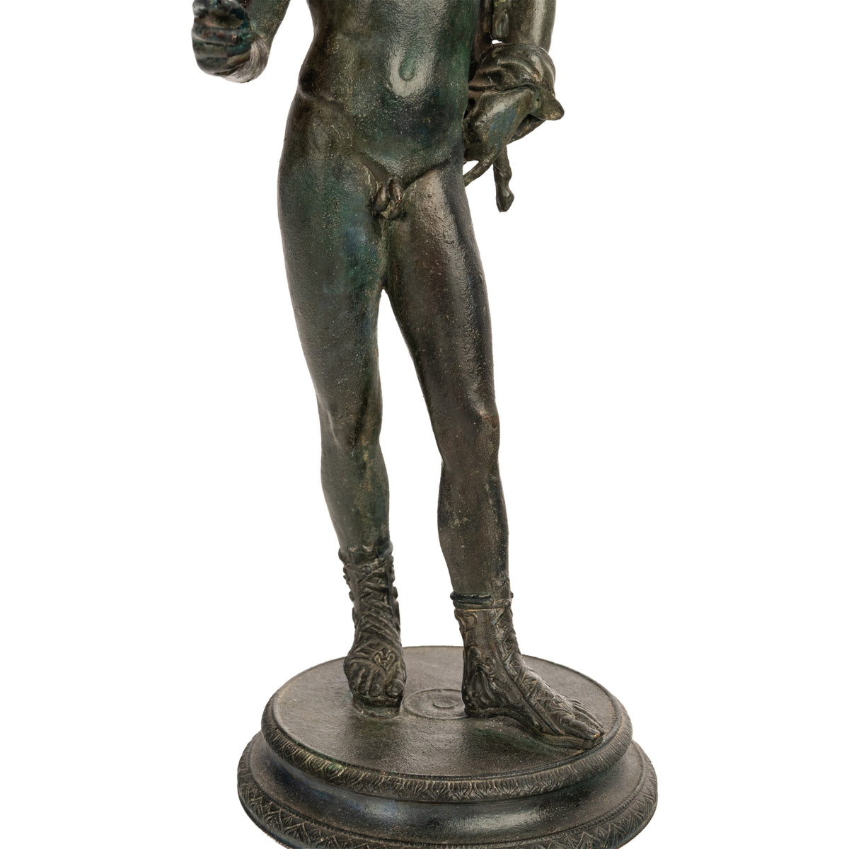 Antique Italian Pompeii Grand Tour Bronze Statue Narcissus Michele Amodio 1862