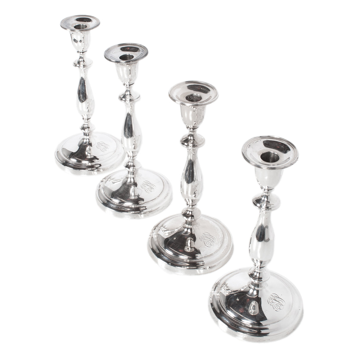 Antique Sterling Silver Set Six Candelarbra Candlesticks Ellis & Co London 1925
