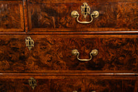 Antique 18th Century English George II Burl Elm Chest of Drawers Dresser 1750
