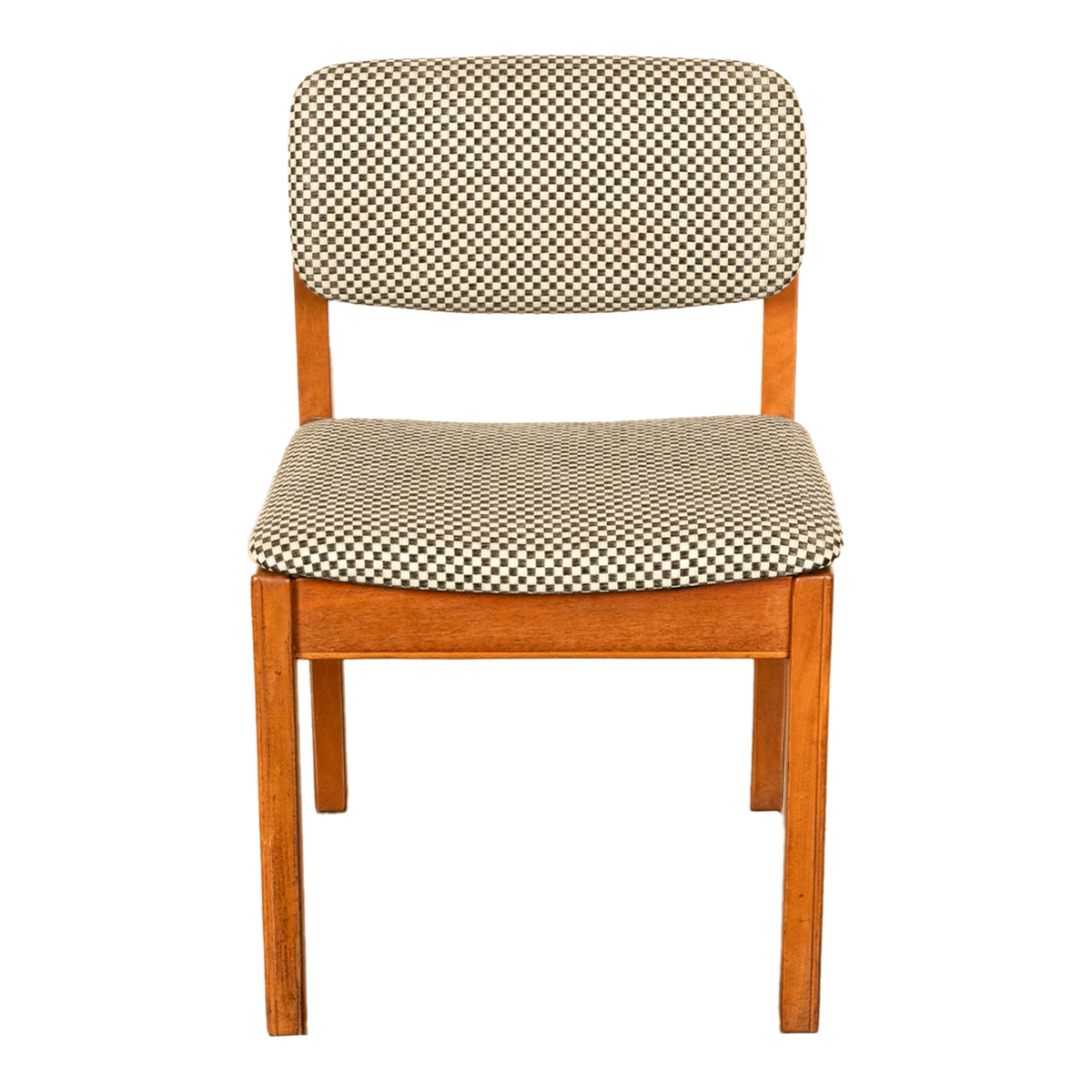 Mid Century Modern Danish Jens Risom Set 4 Teak Dining Chairs 1960 Newly Re-upholstered