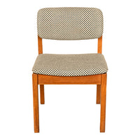 Mid Century Modern Danish Jens Risom Set 4 Teak Dining Chairs 1960 Newly Re-upholstered