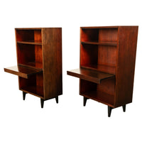 Pair American Modernist Walnut Nightstands George Nelson for Herman Miller 1955