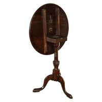 Antique American Carved Chippendale Mahogany Tilt-Top Table Candlestand Philadelphia 1770