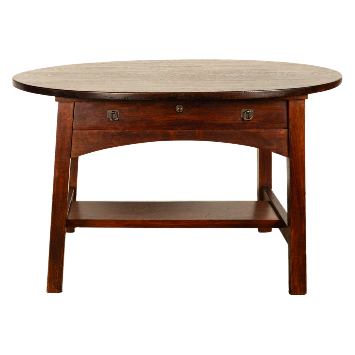 Antique American Arts & Crafts Mission Oak Library Table Desk Ritter Bros Philadelphia Circa 1910