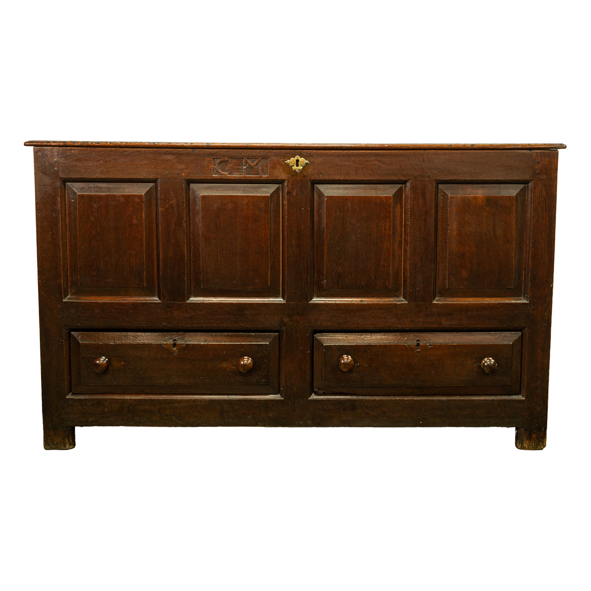 Monumental Antique Georgian Joined Oak Mule Dowry Chest Coffer Yorkshire 1720