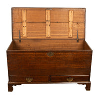 Antique George III Georgian Oak Dovetailed Mule Chest Coffer Drawers 1760
