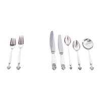 Georg Jensen Acanthus Danish Sterling Silver 69 Piece Flatware Dining Set for 8