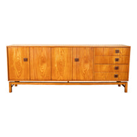 Original Danish Mid Century Modern Teak Credenza Sideboard Cabinet 6' Long 1960
