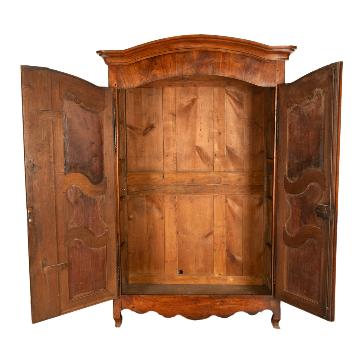 Antique 18th Century French Fruitwood Louis XV Provincial Armoire Wardrobe 1760