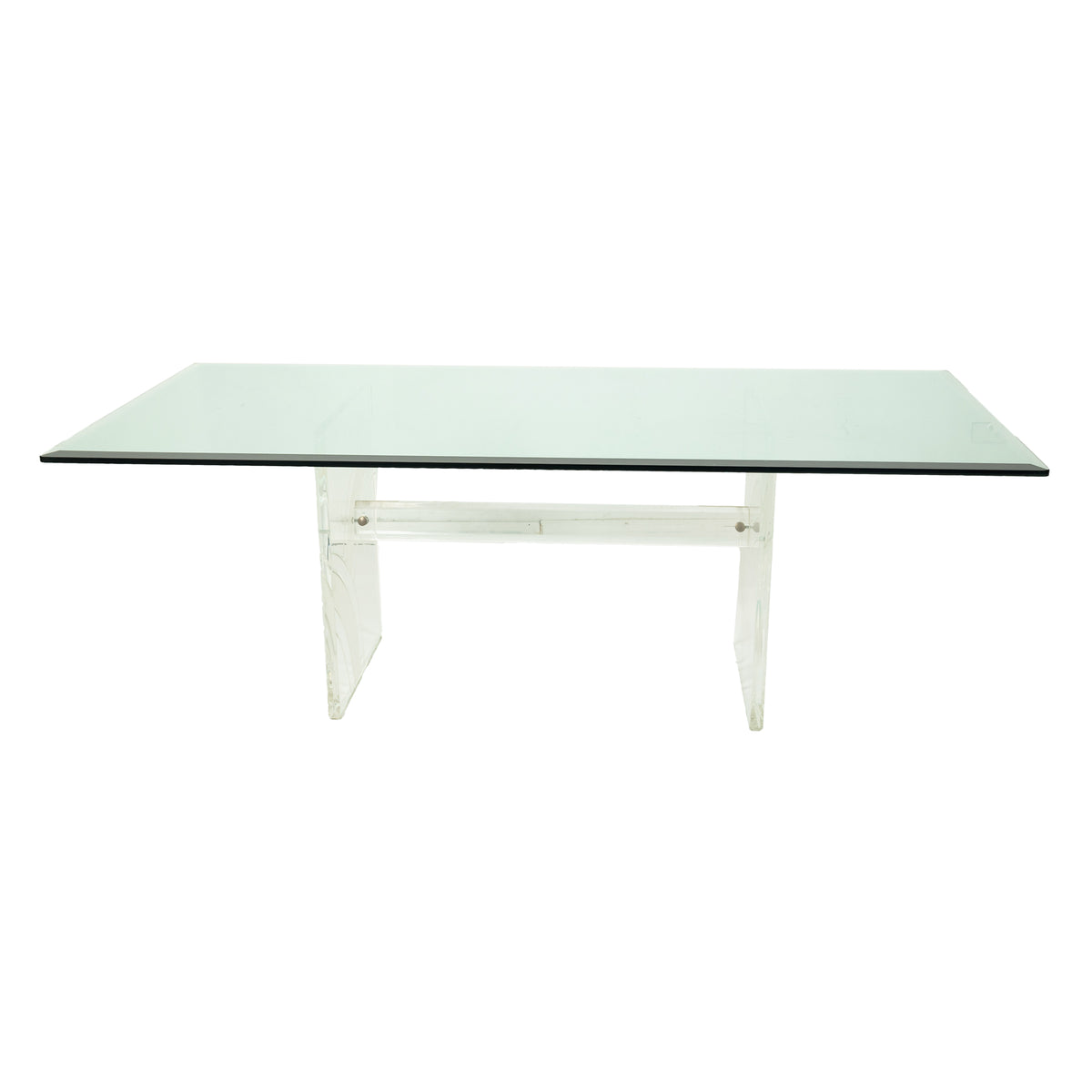 American Mid Century Modern Charles Hollis Jones Lucite & Tempered Glass Dining Table 1975