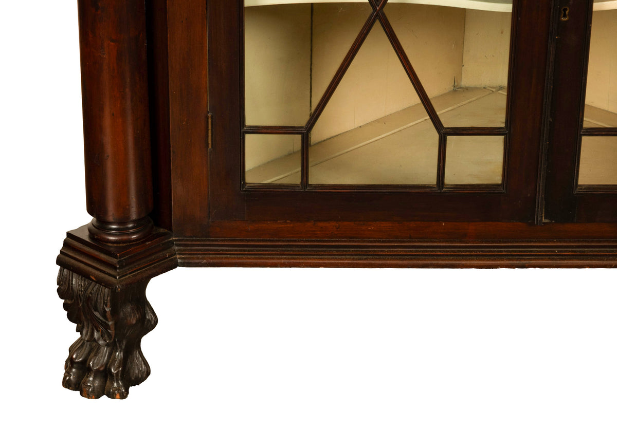 Antique American Mahogany Federal Carved Corner Cabinet East Tennessee 1820