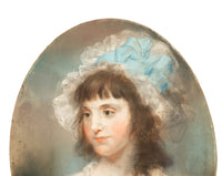 Important 18th Century Pastel Portrait Painting Young Girl by John Russell RA 1789