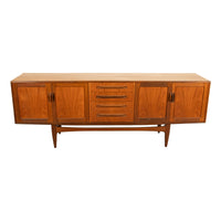 Original Mid Century Modern G Plan Teak Fresco Long 4 Door Drawer Credenza 1966