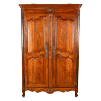 Antique French 18th Century Provincial Carved Cherry Wood Armoire Wardrobe 1780