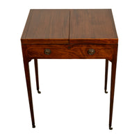 Antique Inlaid Mahogany Georgian Sheraton Folding Vanity Mirror Dressing Table