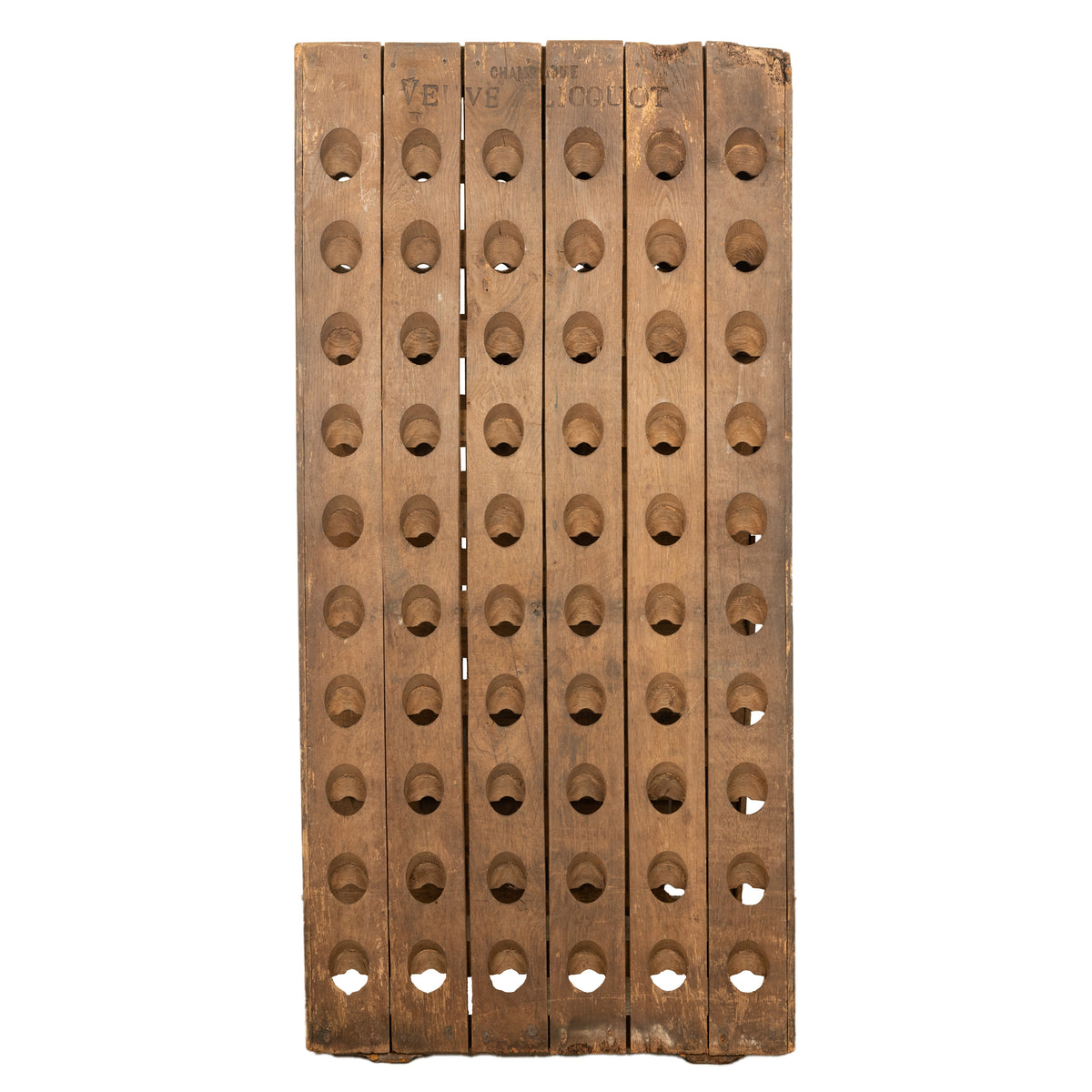 Antique French Veuve Clicquot Champagne Wine 120 Bottle Oak Riddling Rack 1869