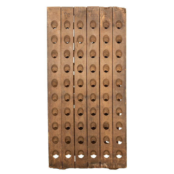 Antique French Veuve Clicquot Champagne Wine 120 Bottle Oak Riddling Rack 1869