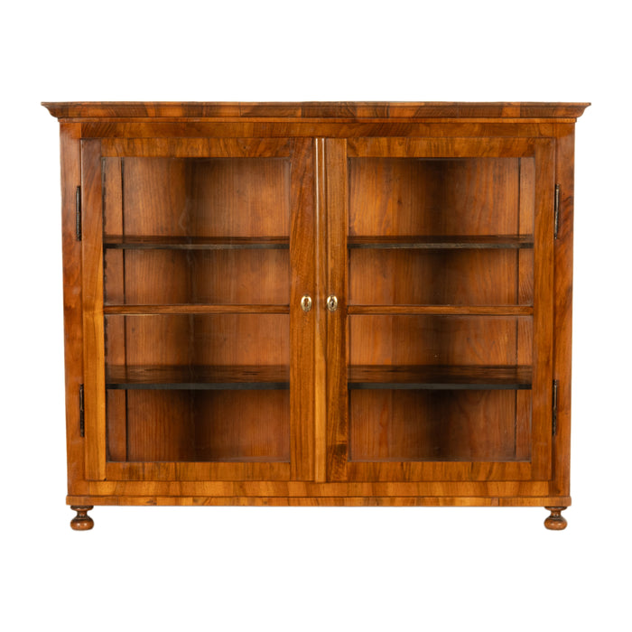 Antique Austrian Biedermeier Walnut Vitrine Table Top Display Collectors Cabinet
