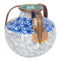 Antique French Art Deco Stoneware Pottery & Gilt Bronze Vase by André Villien 1925