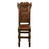 Antique 17th Century William & Mary Carved Oak Child's Wainscot Chair Yorks 1690