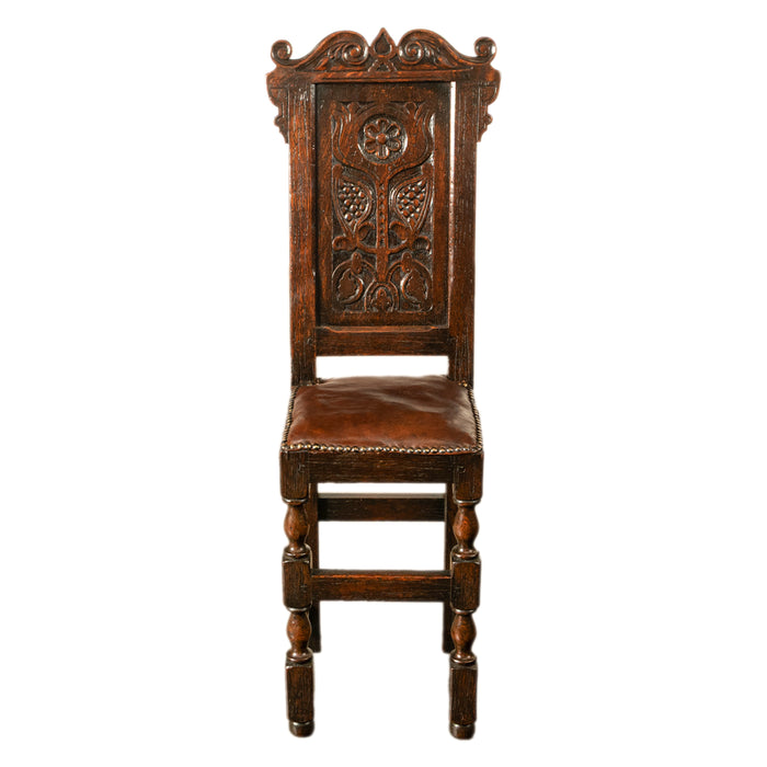 Antique 17th Century William & Mary Carved Oak Child's Wainscot Chair Yorks 1690