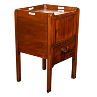 Antique Georgian Mahogany Bedside Cabinet Step Commode Tray Top Nightstand 1760