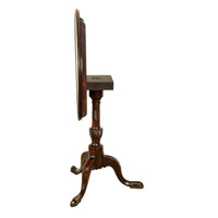 Antique American Carved Chippendale Mahogany Tilt-Top Table Candlestand Philadelphia 1770
