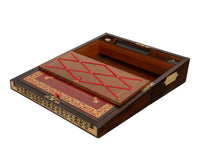 Fine Antique Regency Rosewood Inlaid Brass Campaign Writing Box Desk Slope 1830