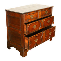 Antique 18th Century William & Mary Oak Geometric Mule Chest of Drawers 1700