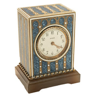 Antique Swiss Miniature Silver Gilt & Enamel Art Nouveau Carriage Clock 1910
