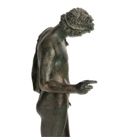 Antique Italian Pompeii Grand Tour Bronze Statue Narcissus Michele Amodio 1862