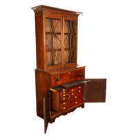 Antique Georgian Mahogany Bookcase Secretary Collectors Doctors Cabinet 1790
