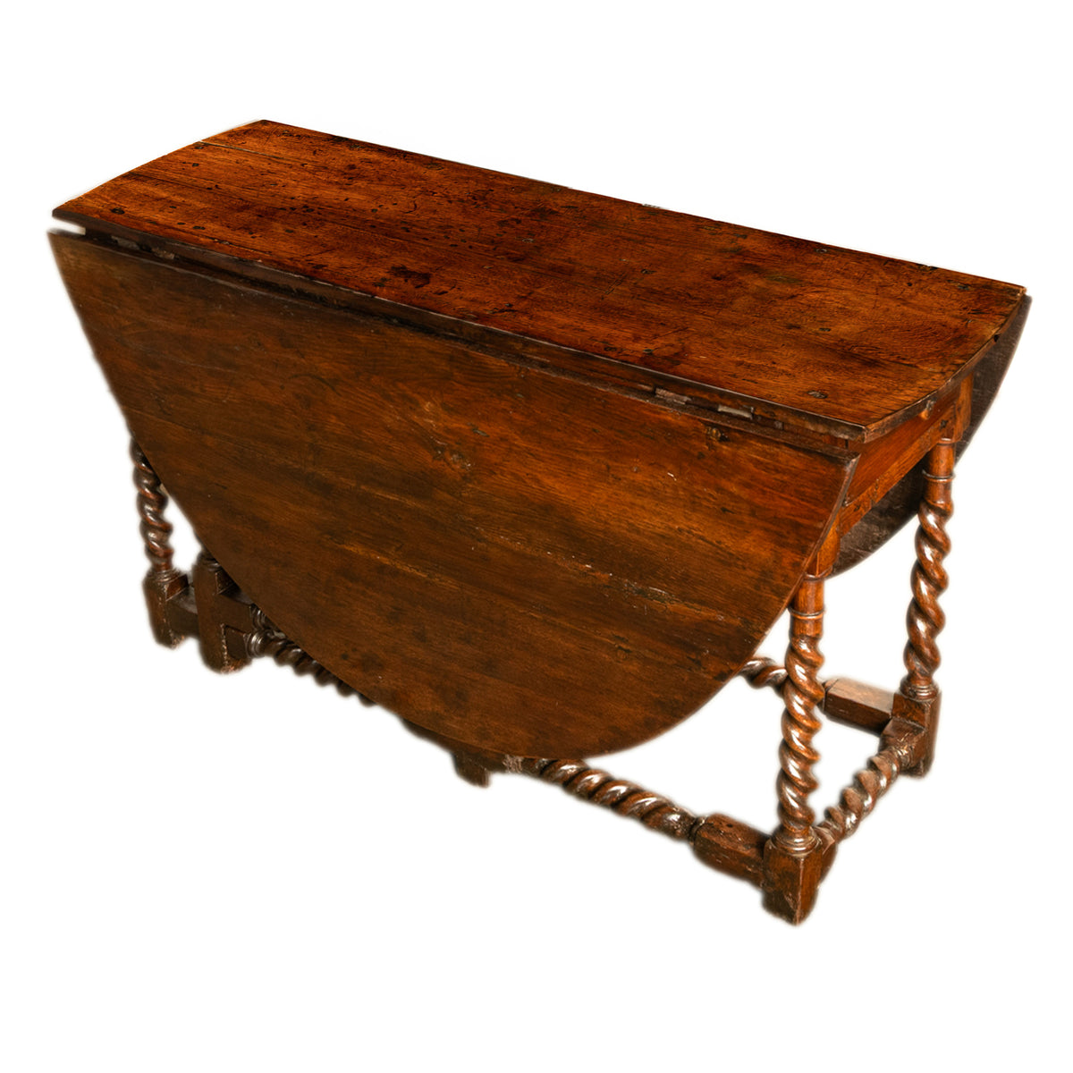 Antique 17th Century William & Mary Oak Barley Twist Gateleg Dining Table 1690