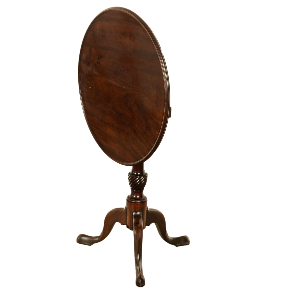 Antique American Carved Chippendale Mahogany Tilt-Top Table Candlestand Philadelphia 1770