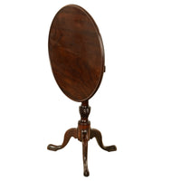 Antique American Carved Chippendale Mahogany Tilt-Top Table Candlestand Philadelphia 1770