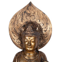 Antique 18th Century Japanese Edo Gilt Bronze Kannon Buddha Statue Figure 1750