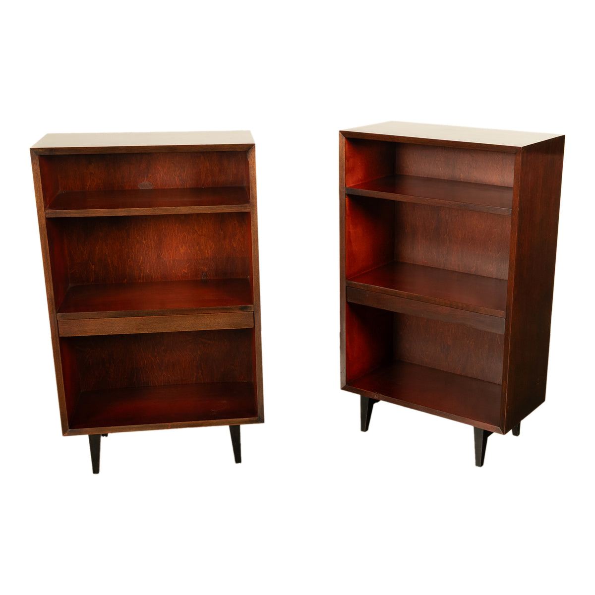 Pair American Modernist Walnut Nightstands George Nelson for Herman Miller 1955