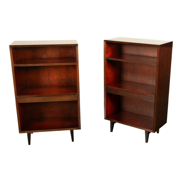 Pair American Modernist Walnut Nightstands George Nelson for Herman Miller 1955