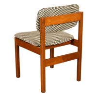 Mid Century Modern Danish Jens Risom Set 4 Teak Dining Chairs 1960 Newly Re-upholstered